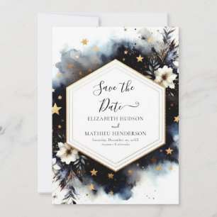 Space Minimalist Celestial Wedding Save The Date
