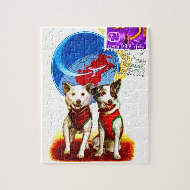 SPACE MISSION DOG ASTRONAUTS JIGSAW PUZZLE (Vertical)