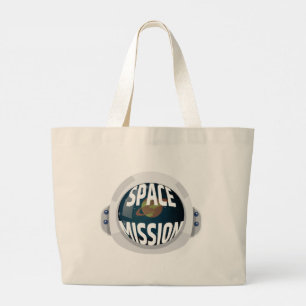 Space mission large tote bag