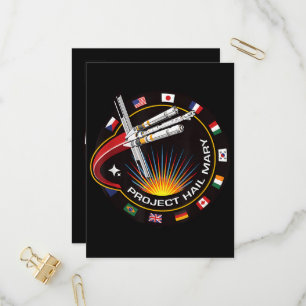 Space Mission Patch Invitation Postcard