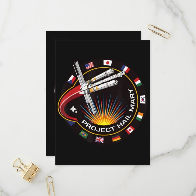 Space Mission Patch Invitation Postcard (Front/Back In Situ)