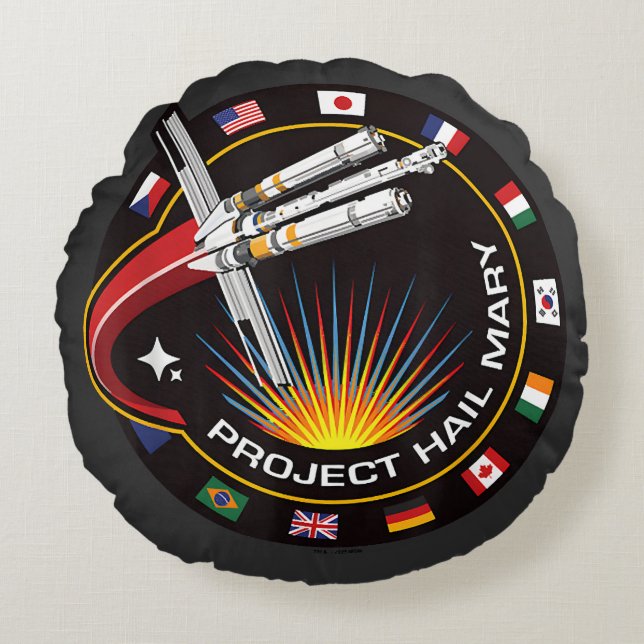 Space Mission Patch Round Cushion (Front)
