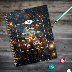Space Modern Galaxy Monogram Inspirational  Planner