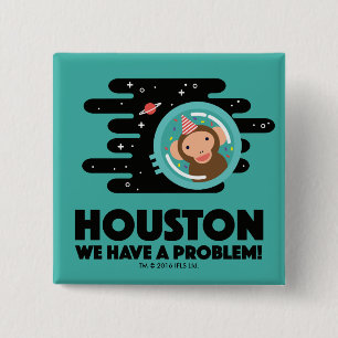 Space Monkey 15 Cm Square Badge