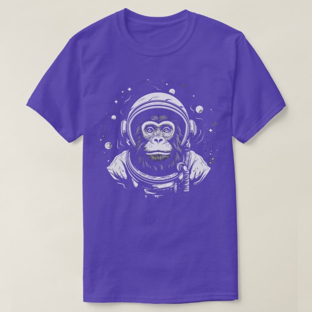 Space Monkey Ape Chimp Astronaut Graphic T-Shirt (Design Front)