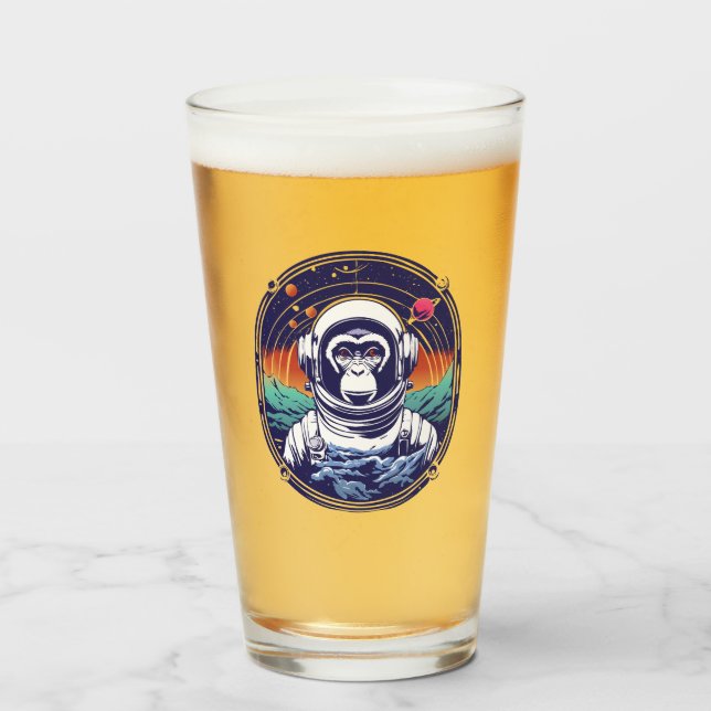 Space Monkey Astronaut Glass (Front Filled)
