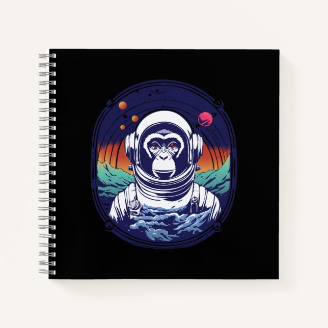Space Monkey Astronaut Notebook (Front)