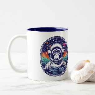 Space Monkey Astronaut Two-Tone Coffee Mug