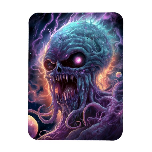 Space Monster Horror Art Magnet (Vertical)
