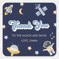 Space Moon and Stars Birthday Thank You