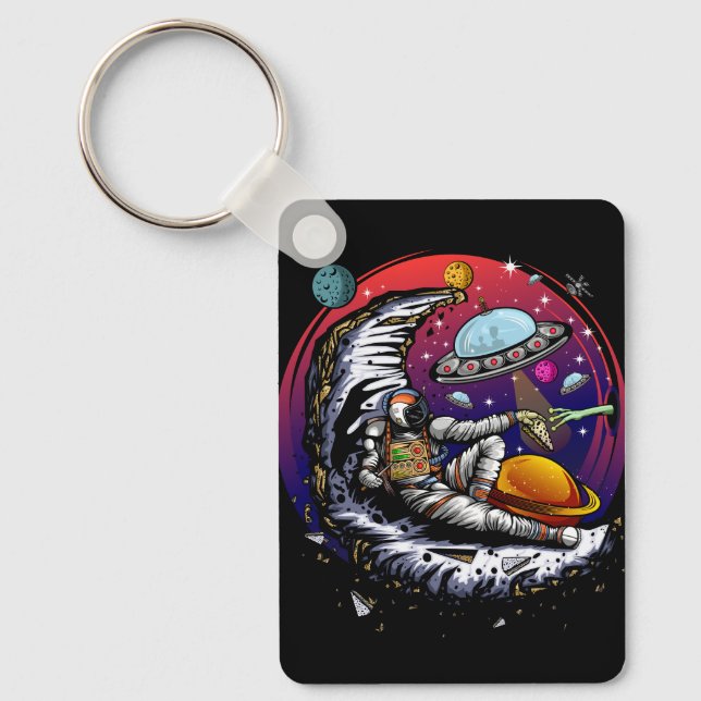 Space Moon Cheese Key Ring (Front)