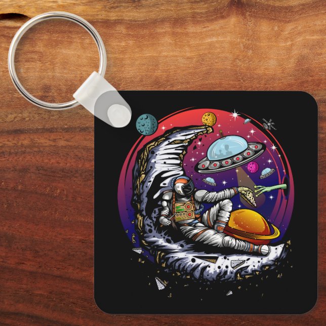 Space Moon Cheese Key Ring (Front)