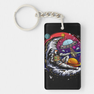 Space Moon Cheese Key Ring