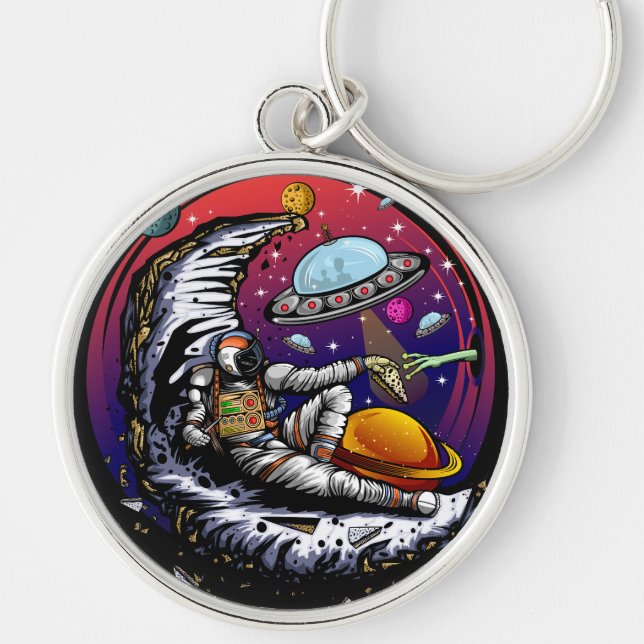 Space Moon Cheese Key Ring (Front)