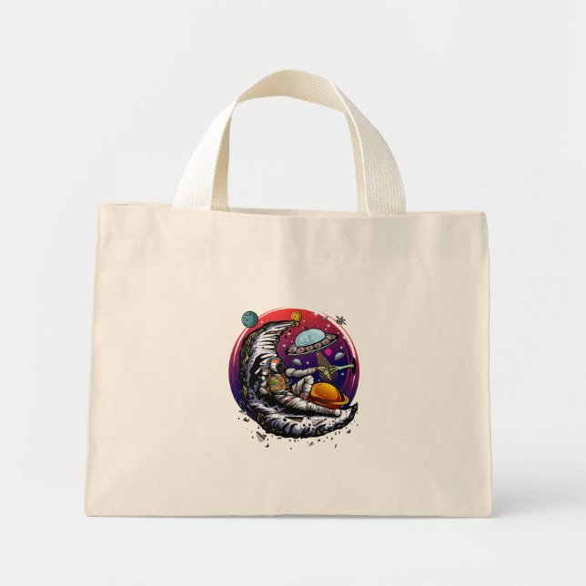 Space Moon Cheese Mini Tote Bag (Front)