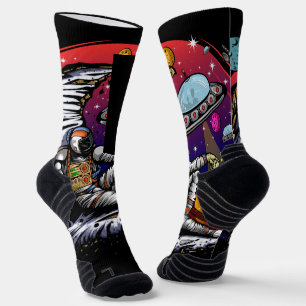 Space Moon Cheese Socks