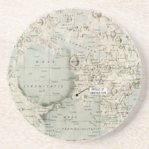 SPACE: MOON MAP, 1972 COASTER