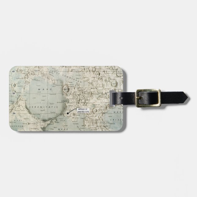SPACE: MOON MAP, 1972 LUGGAGE TAG (Front Horizontal)