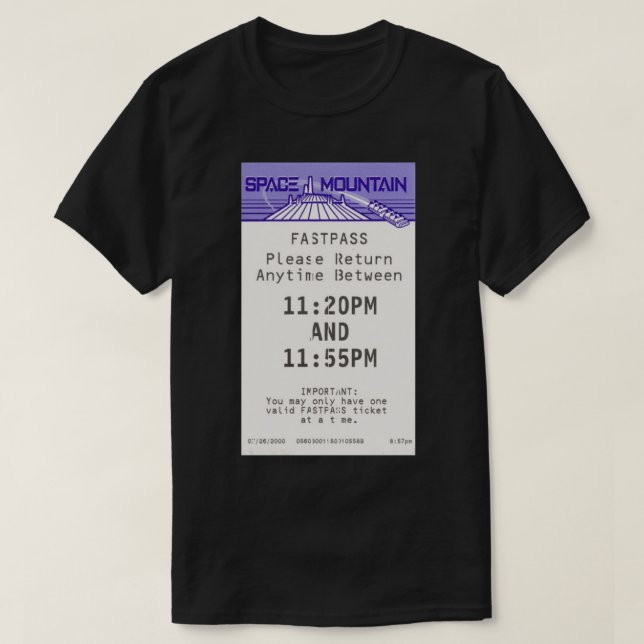 Space Mountain Fastpass Classic T-Shirt (Design Front)