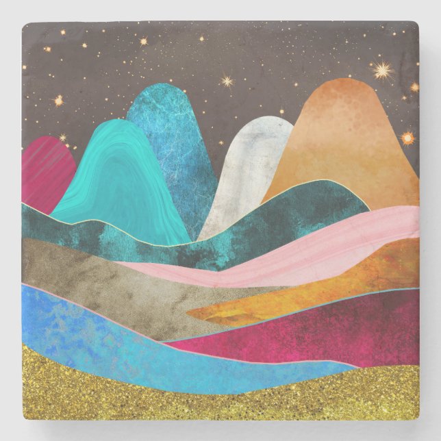 Space Mountains Stone Coaster (Front)
