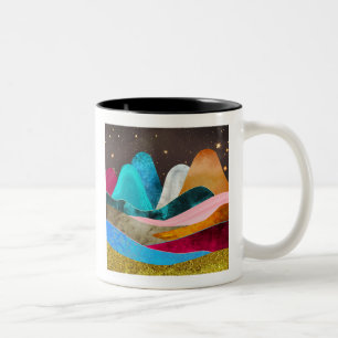 Space Mountains Two-Tone Coffee Mug
