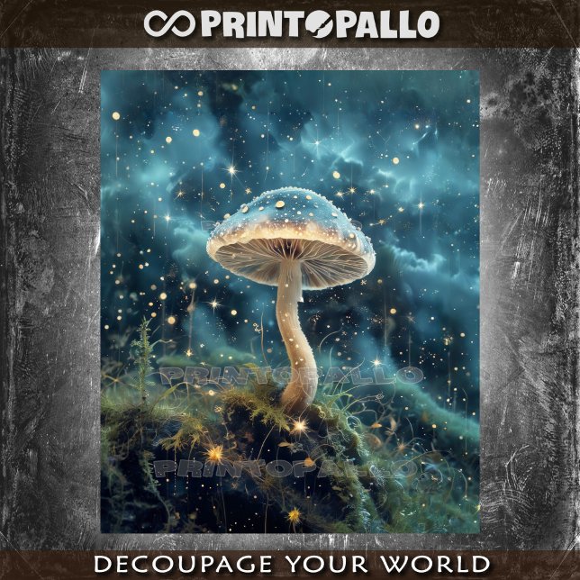 Space Mushroom in a galaxy starfield Tissue Paper (Creator Uploaded)