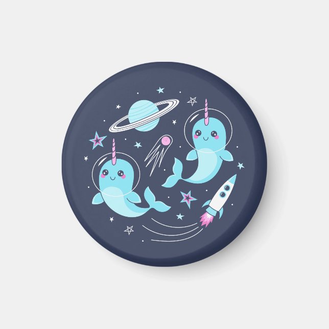 Space Narwhals Magnet (Front)