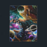 Space Nebula and Planets Fleece Blanket<br><div class="desc">A beautifully detailed painting showing a colourful nebula with planets and shimmering stars.</div>