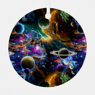 Space Nebula and Planets Metal Tree Decoration