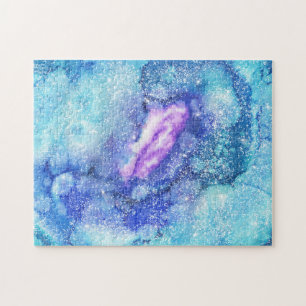 Space nebula constellation blue & purple hard jigsaw puzzle