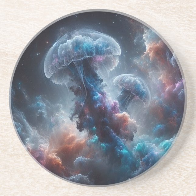 Space Nebula Jellyfish  Coaster (Front)