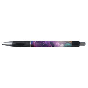 Space Nebula pink and purple, stars Alcohol ink