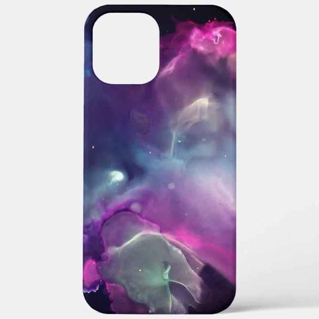 Space Nebula pink blue green Alcohol ink art Case-Mate iPhone Case (Back)