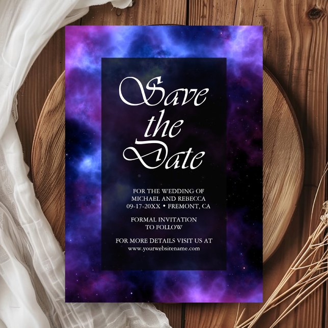 Space Nebula Purple Galaxy Wedding  Save The Date (Creator Uploaded)