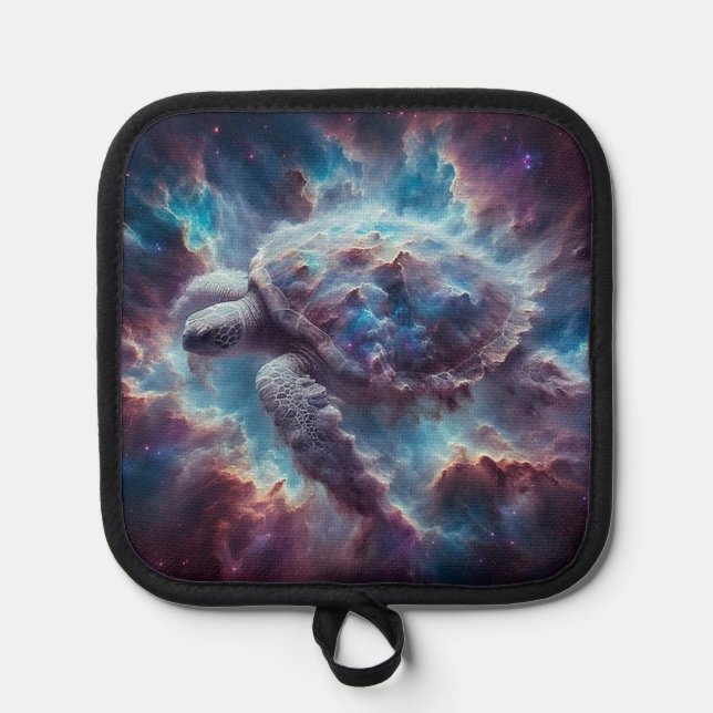 Space Nebula Sea Turtle  Pot Holder (Front)