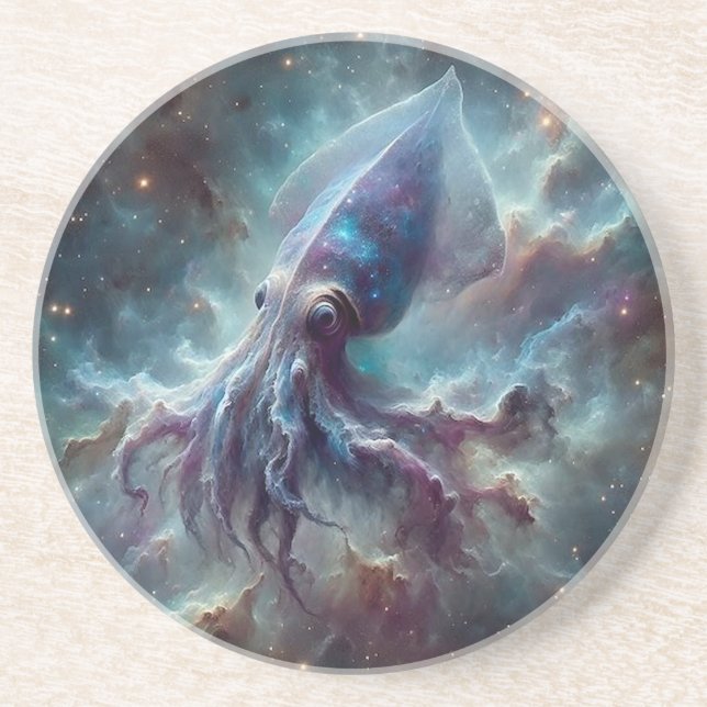 Space Nebula Squid  Coaster (Front)
