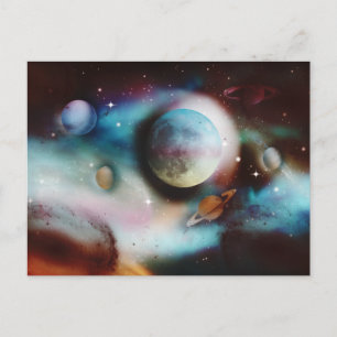 Space nebula & stars postcards