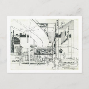 Space Needle Aerial Concept Drawing 2 Postcard