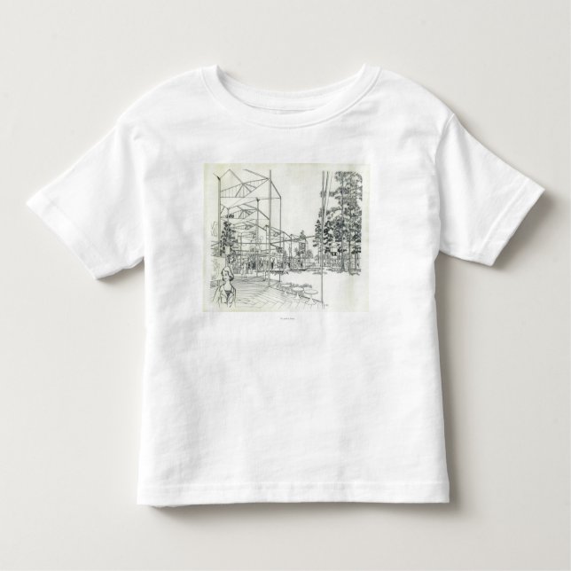 Space Needle Aerial Concept Drawing 3 Toddler T-Shirt (Front)