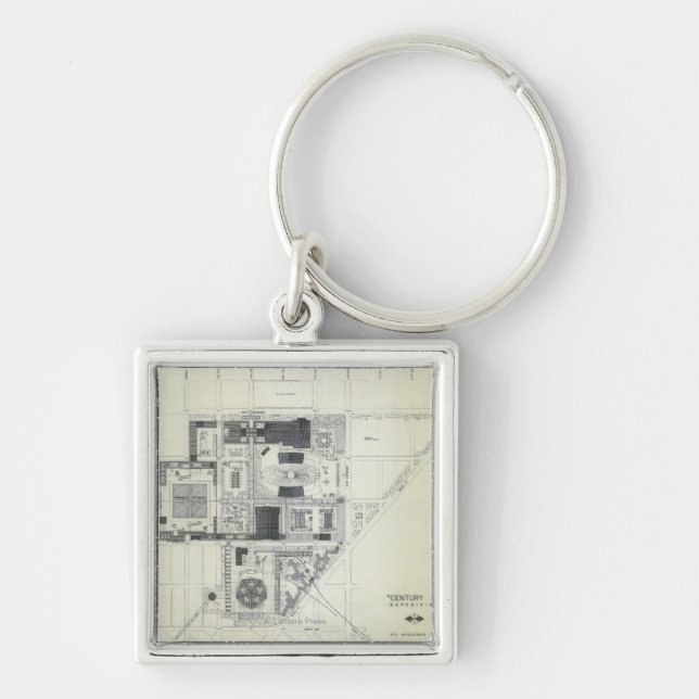 Space Needle Aerial Concept Drawing Key Ring (Front)