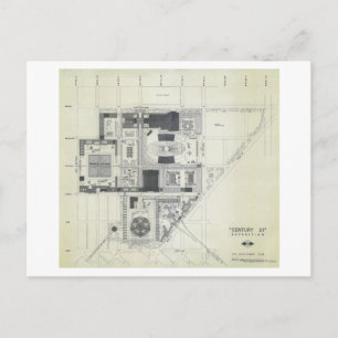 Space Needle Aerial Concept Drawing Postcard