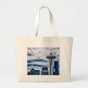 space needle seattle washington large tote bag