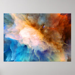 Space Neon Explosion #9 Poster