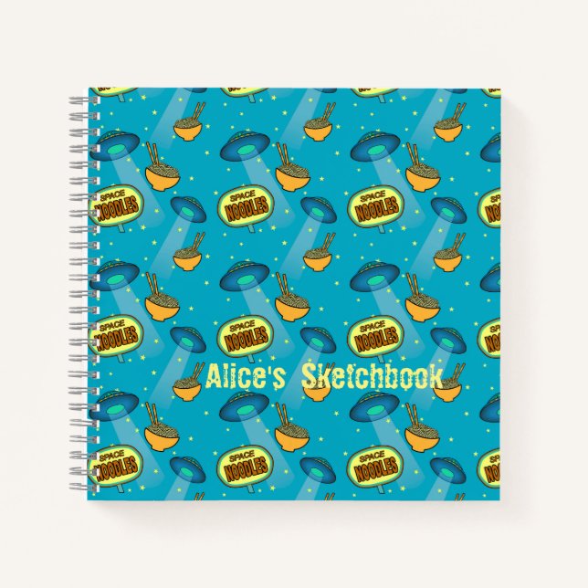 Space Noodles Night Sky  Custom  Notebook (Front)