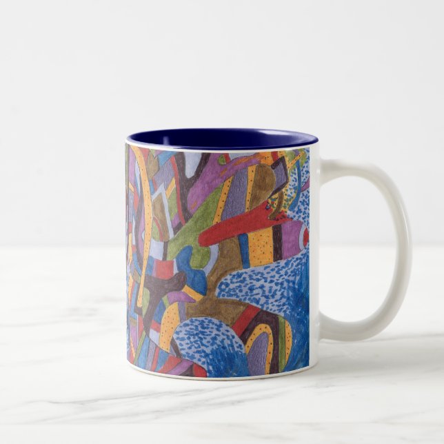 Space Octopus, Abstract Art Mug (Right)