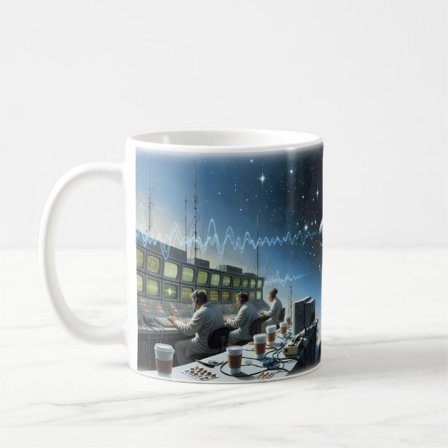 Space Oddity — Rocket Launch & Cosmos Mug (Left)