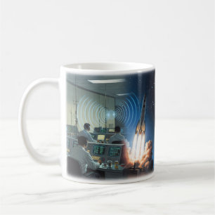 Space Oddity Rocket Launch Starfield Mug