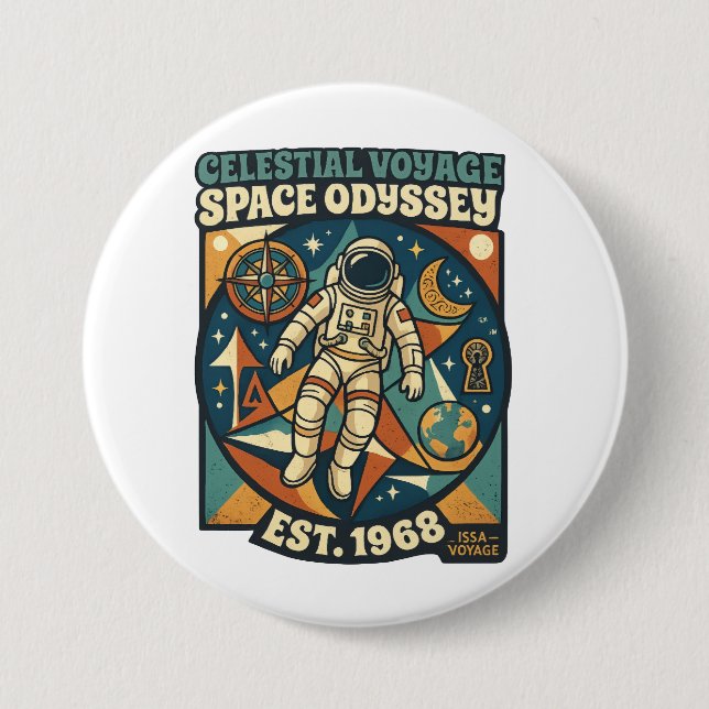 Space Odyssey – Cosmic Adventure for Space Lovers 7.5 Cm Round Badge (Front)