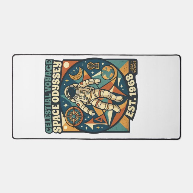 Space Odyssey – Cosmic Adventure for Space Lovers Desk Mat (Front)