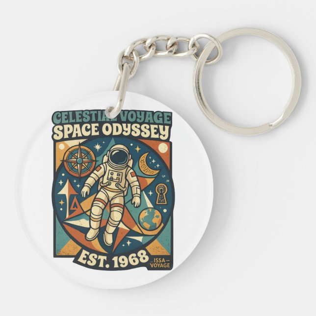 Space Odyssey – Cosmic Adventure for Space Lovers Key Ring (Back)
